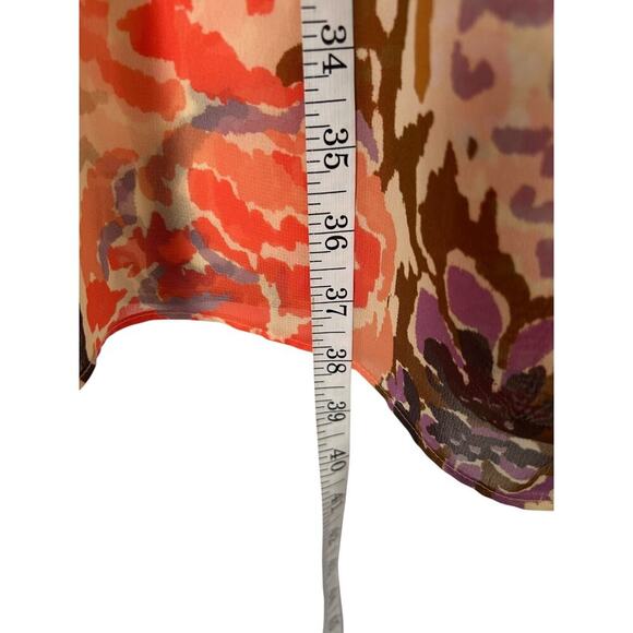 Lauren Ralph Lauren Dress Size 6 Tie Neck Spring Floral Chiffon Long Sleeve - Picture 12 of 13